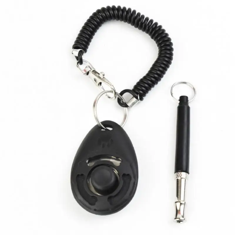 Pet Clicker Dog Training Whistle Pet Dog Training Sound Pet Dog Trainer Assistive Guide With Key Ring Dog Supplies Pet Products