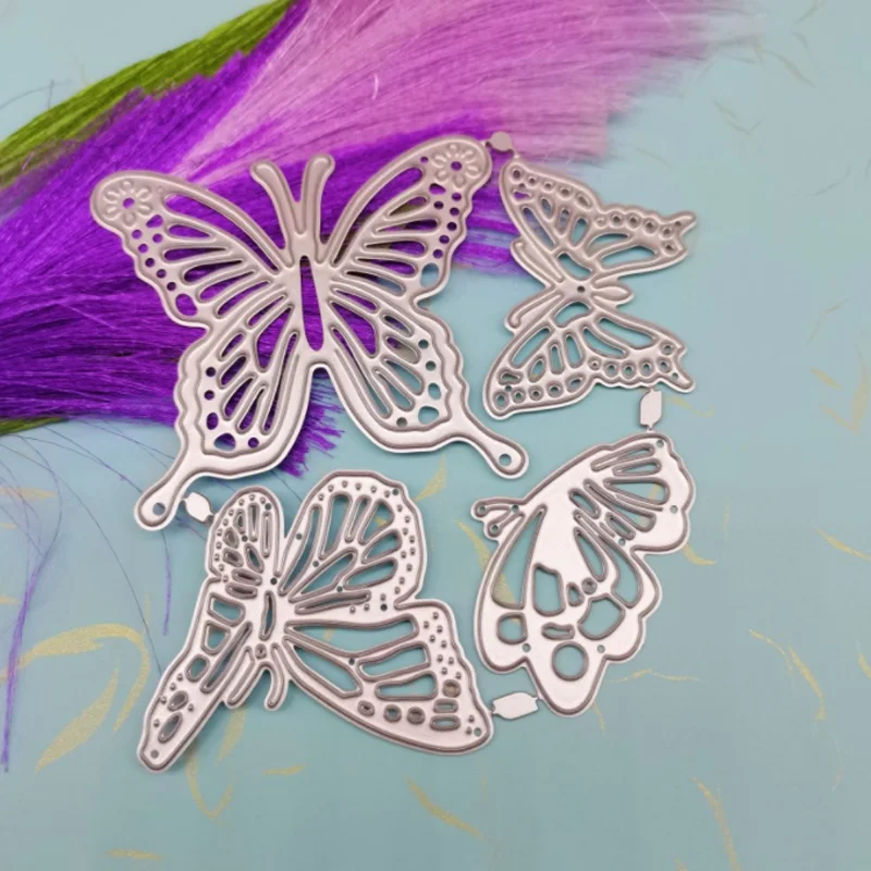 Four Butterflies Etching Metal Cutting Dies DIY Scrapbooking Die Cutout Wedding Party Craft Card Embossing Decoration Stencils