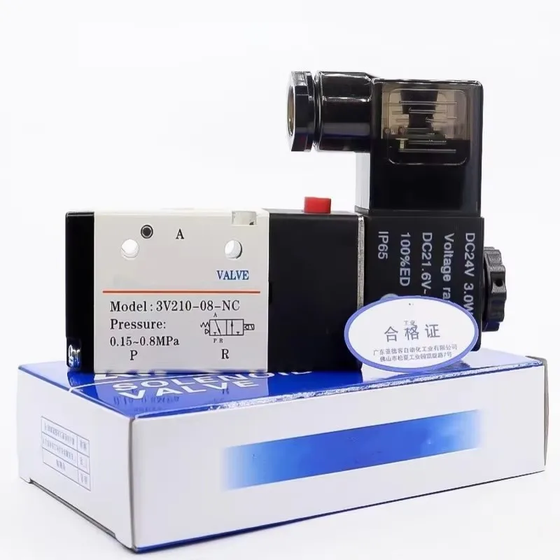 

Pneumatic Solenoid Valve 3V210-08 DC12V DC24V AC110V AC220V 3 Way 2 Position Air Directional Control Valve Gas Magnetic Valve