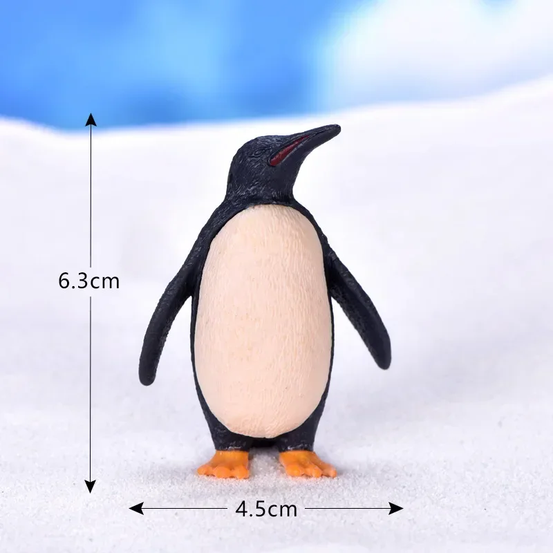 2 Pcs Wholesale Simulation Penguin Father and Son Micro Landscape Pvc Plastic Ornament, Ocean Landscape Cute Animal Ornament