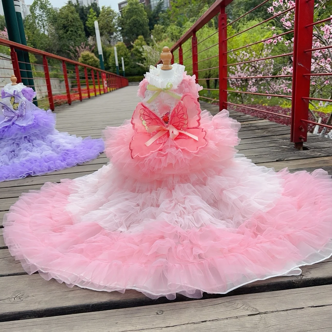 

Luxury Dog Fashion Wedding Gown for Chihuahua & Small Dogs, Handmade Tailored Long Train Dress, Pet Dog Clothes for Birthdays