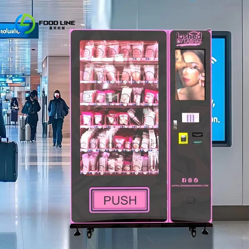 Customized Durable Coin Operated Makeup Vending Machine Paper Money Acceptor Large Capacity SDK Enabled Stainless Construction