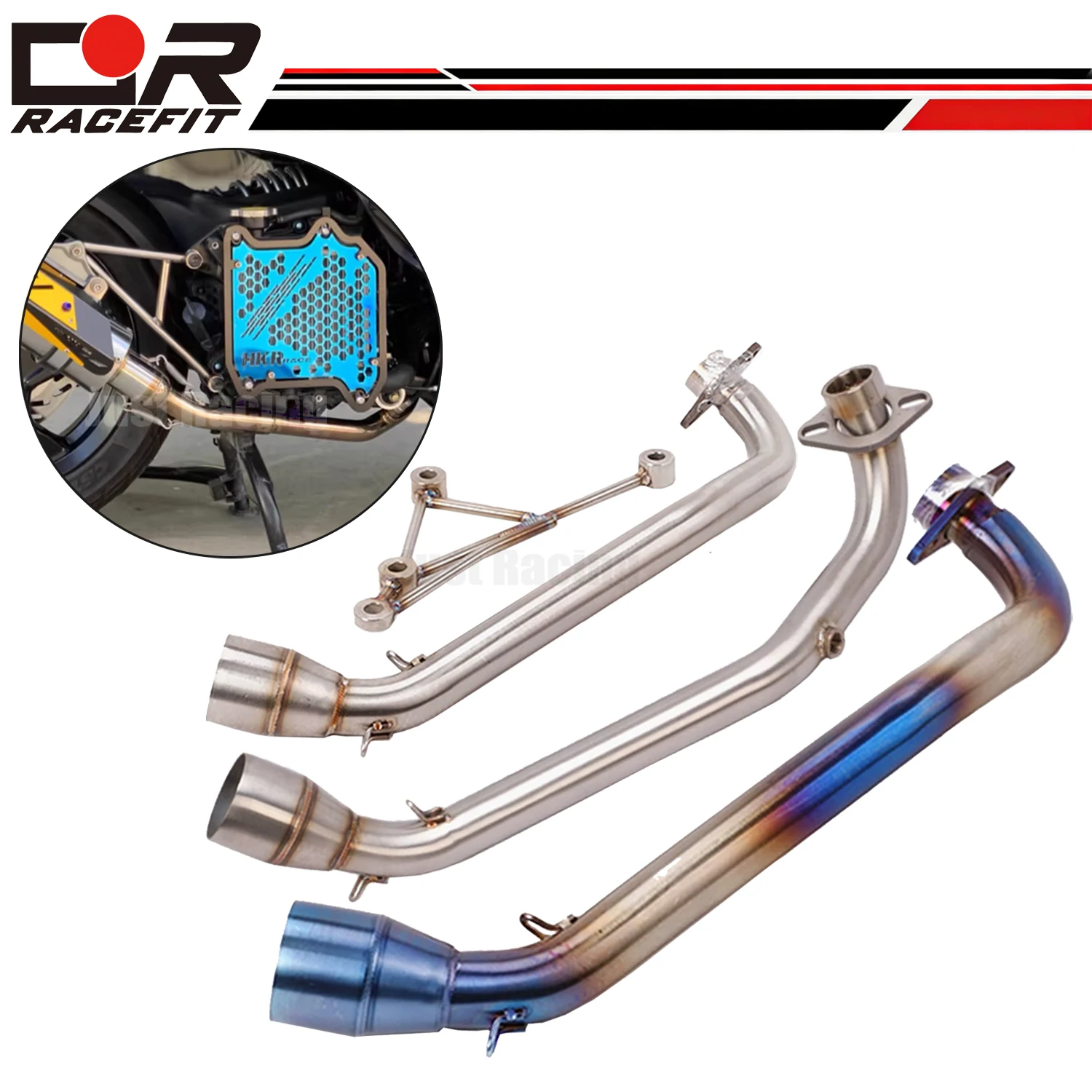 

Передняя соединительная труба выхлопной системы мотоцикла 51 мм, тип "слип-он" для SYM DRG158 DRG 158