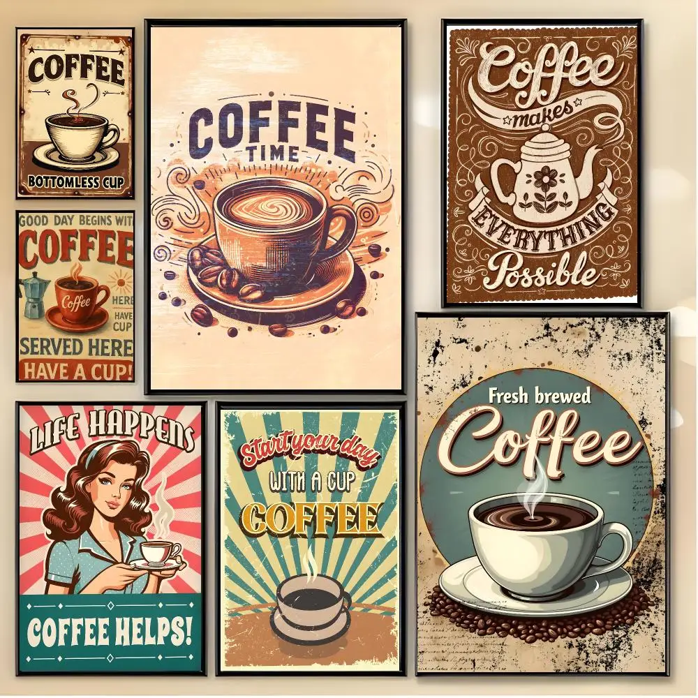 beverage leisure Vintage Coffee Poster Unique Home Decoration Ideas & Stylish Interior Art