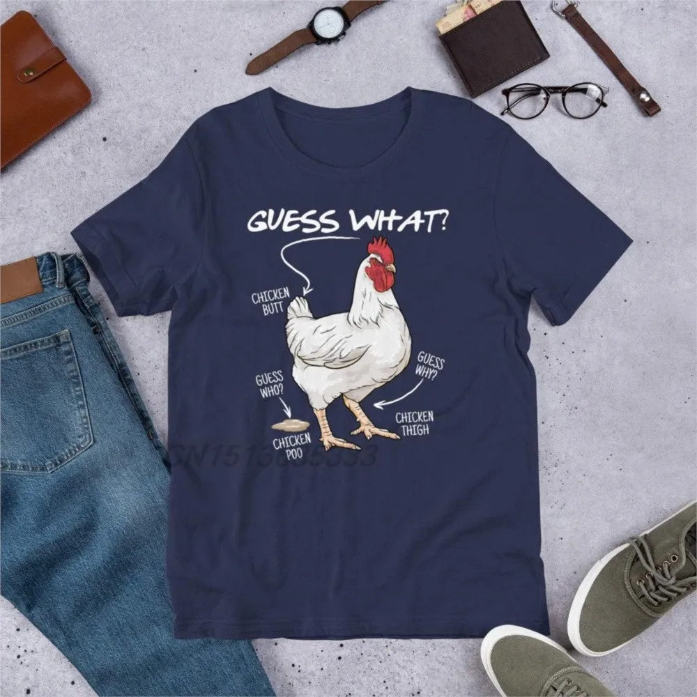 Funny Guess What Chicken Butt Women T-Shirts I Raise Tiny Dinosaurs Unisex Retro Printed Tee Shirts Oversized Vintage Clothing