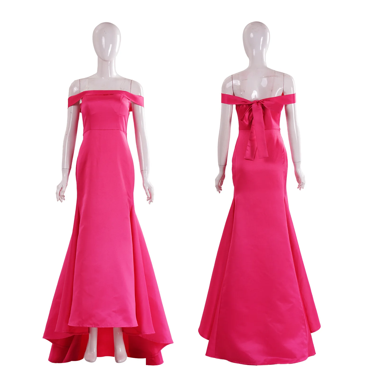 

White House Crime Cos Play Dress Red Evening Strapless Fairy One-shoulder Long Dress