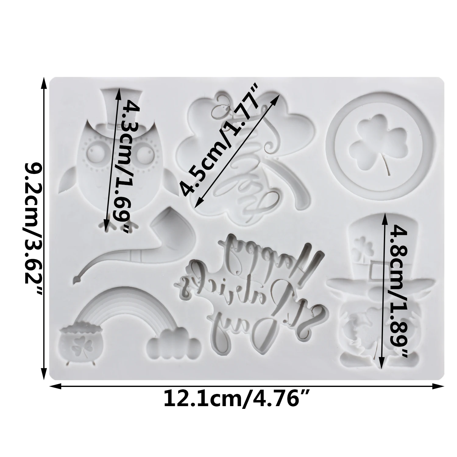 St. Patrick's Day Silicone Molds Shamrock Hat Fondant Cake Decorating Tools Cupcake Topper Candy Craft Gum Paste Polymer Clay