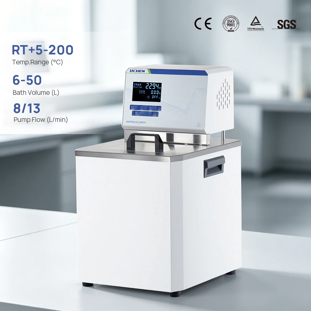 Lichen Laboratory High Temperature Circulating Water Oil Bath 100C/200C ±0.1C Accuracy 6L-50L External Circulation Pump