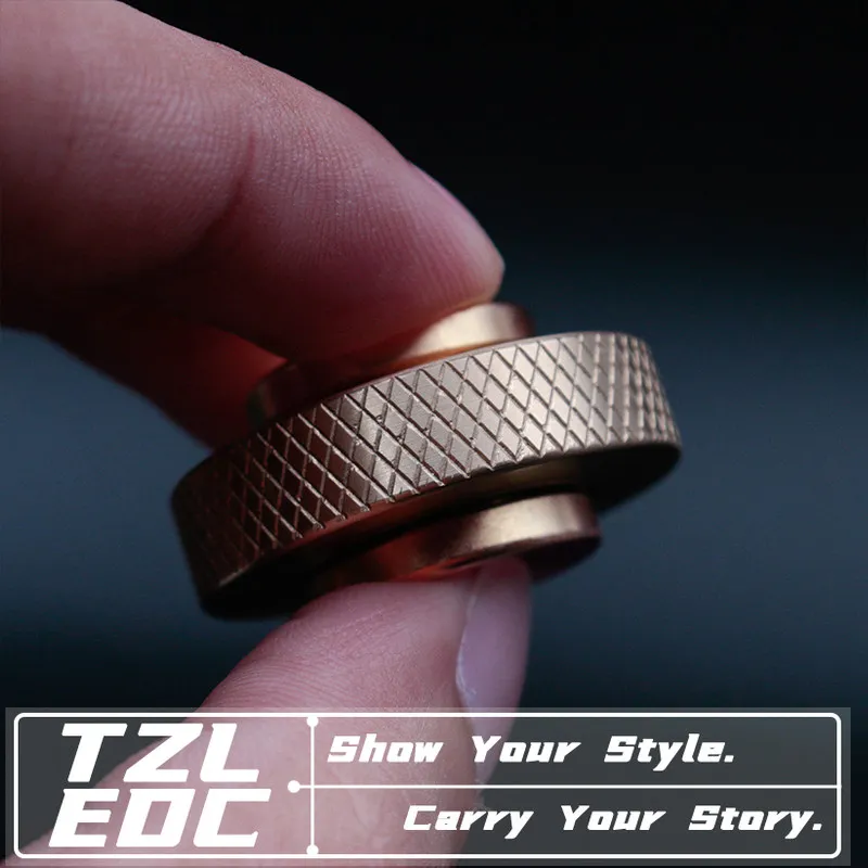 Pure Copper Fidget Spinner, Smooth Long Spin Hand Twist Bearing Fingertip Gyro EDC Stress Relief Toy Adult Fidget Gadget
