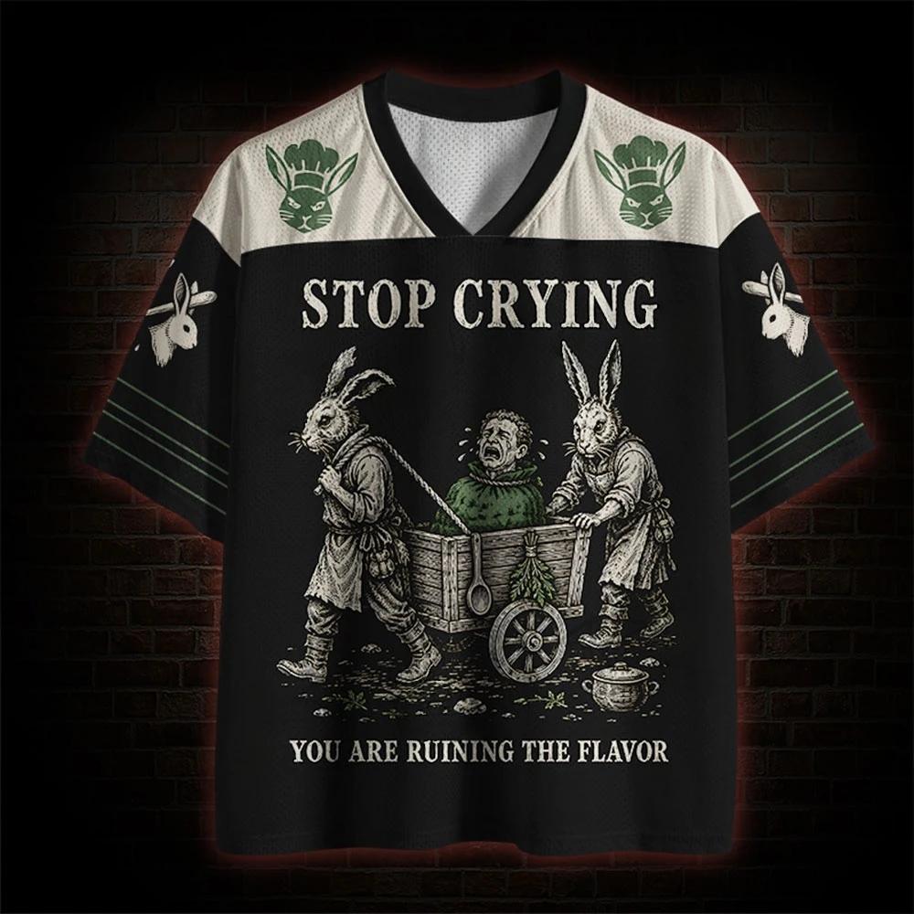 2026 Halloween Retro Gothic Dark Unisex Jersey, Vintage Medieval Rabbit Chef Graphic,Adult and Kids Available,For Party Festival