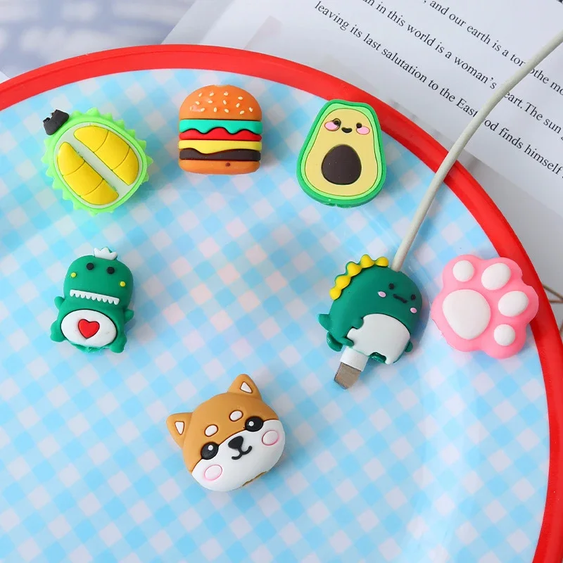 Universal Cute Cartoon Mini Animal Designs Cable Winder USB Data Line Protector Cord Cover Silicone Decorate Accessories