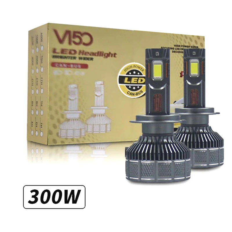 

300W H7 LED Headlight Bulb Car Fog Light H1 H3 H4 9005 9006 HB3 HB4 H11 9012 12V Super Bright High Power Automotive Lamp 2pcs