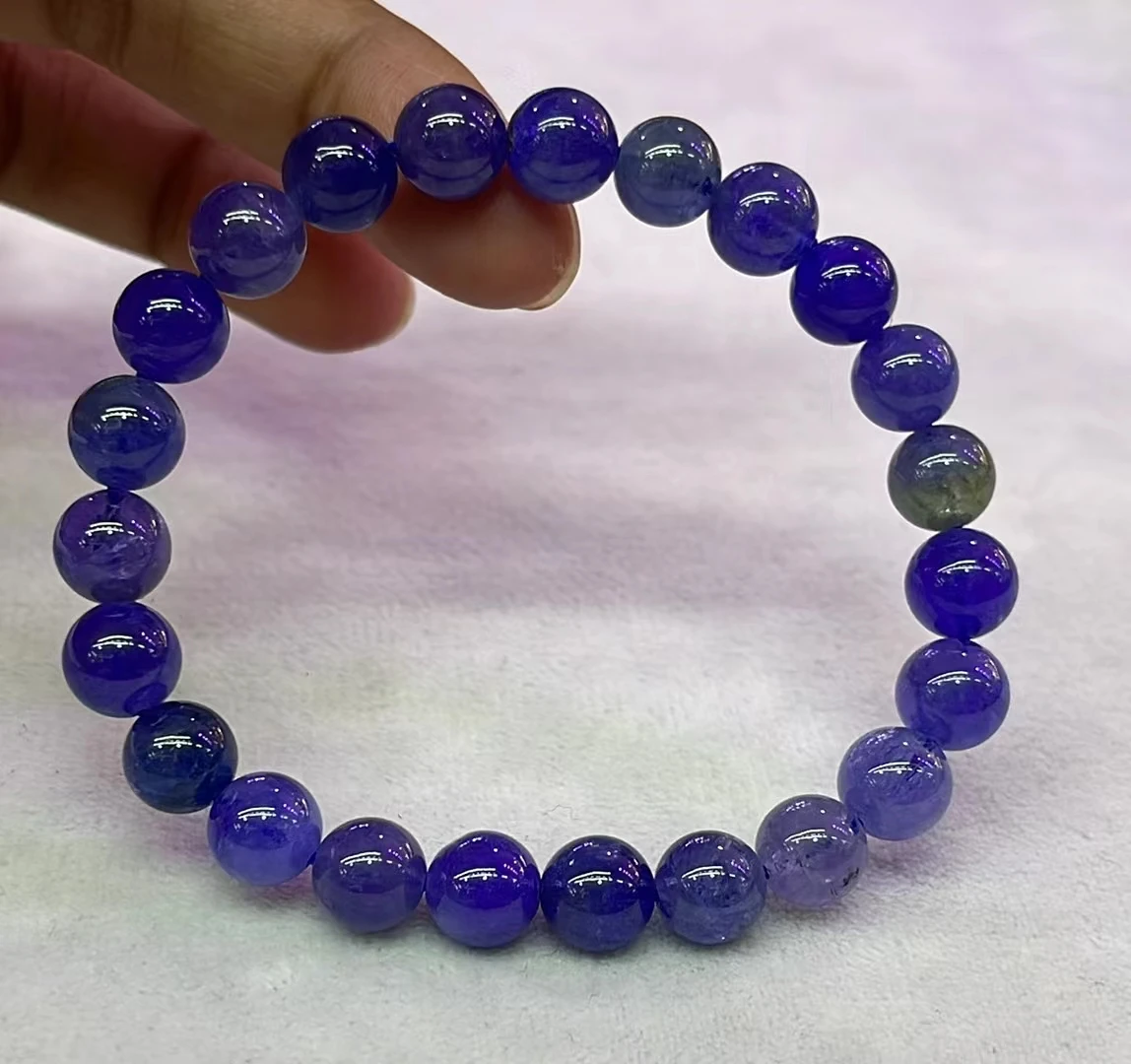 

Natural Blue Tanzanite Tanzania Round Beads Bracelet Women Men 8.3mm Rare Tanzanite Jewelry Beads Wealthy Stone Rare AAAAAAA