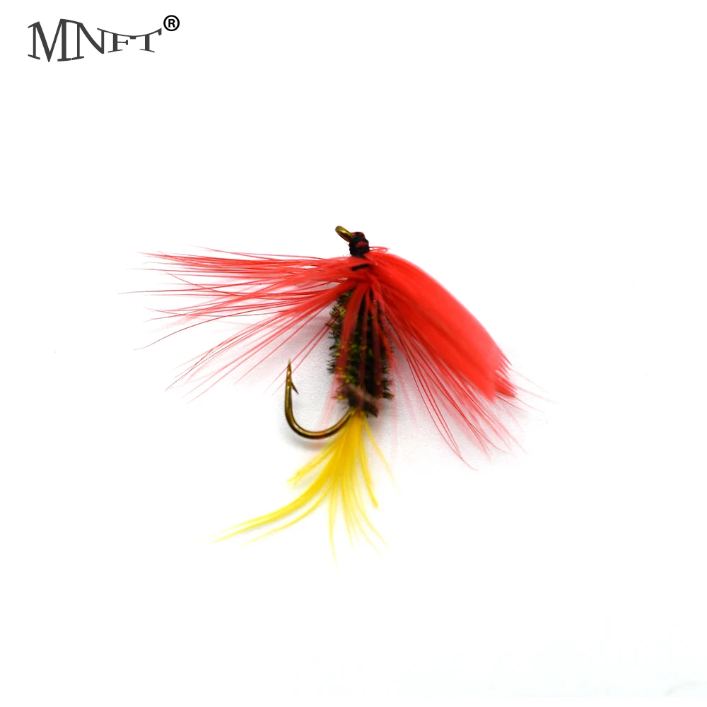 MNFT 10PCS 10#  Olive Red Wing Mayfly Peacock Silk Body Trout Fishing Dry Flies Lures