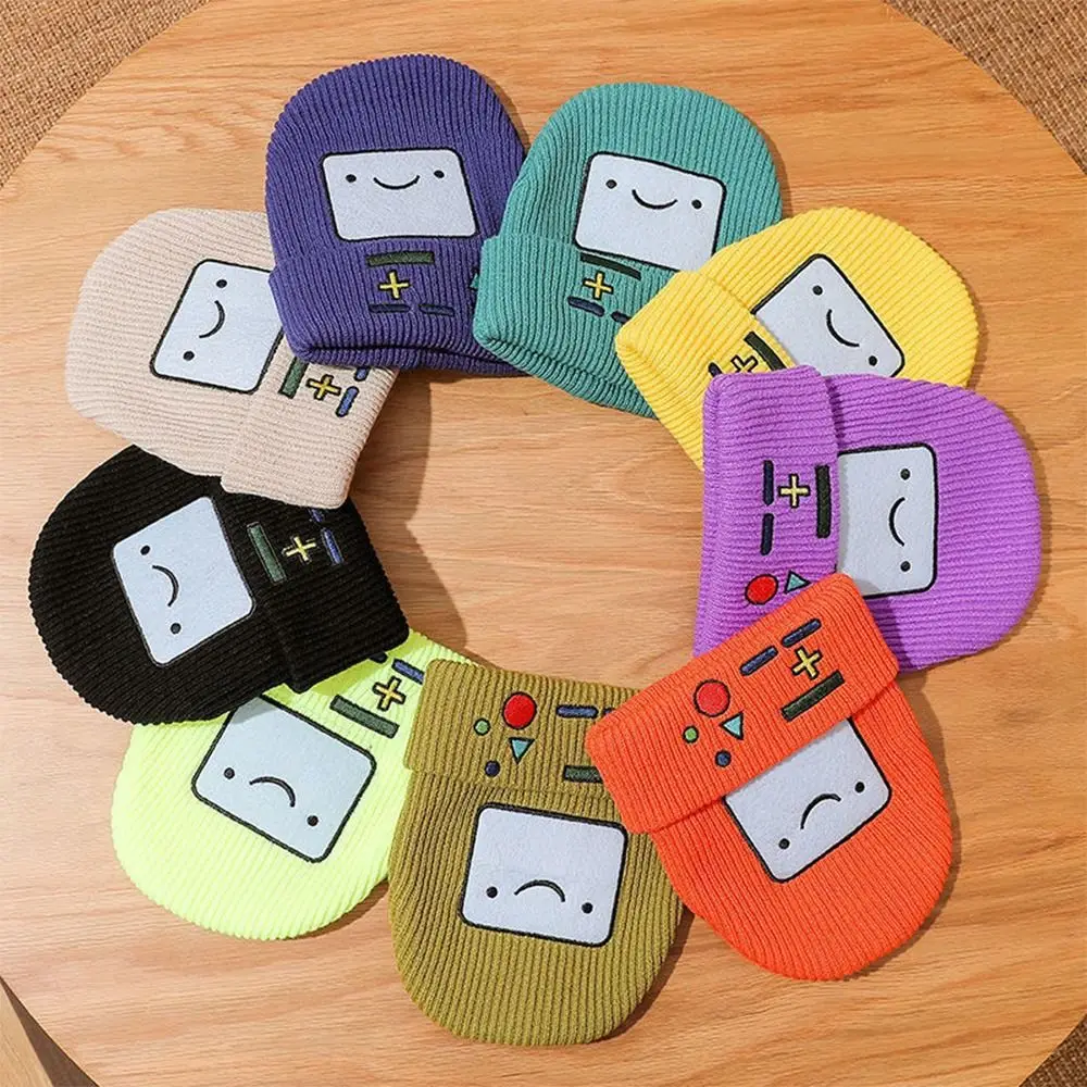 جديد الكرتون محبوك قبعة صغيرة مطرزة لعبة آلة نمط محبوك الجمجمة بونيه الهيب هوب قبعة للجنسين