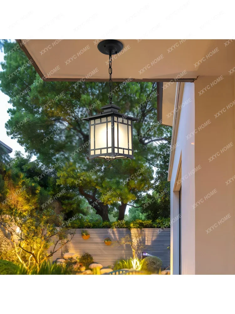 Solar Outdoor Waterproof Chandelier Pavilion Home Courtyard Hanging Lamp Chinese Outdoor Led Lighting Super Bright Lamps