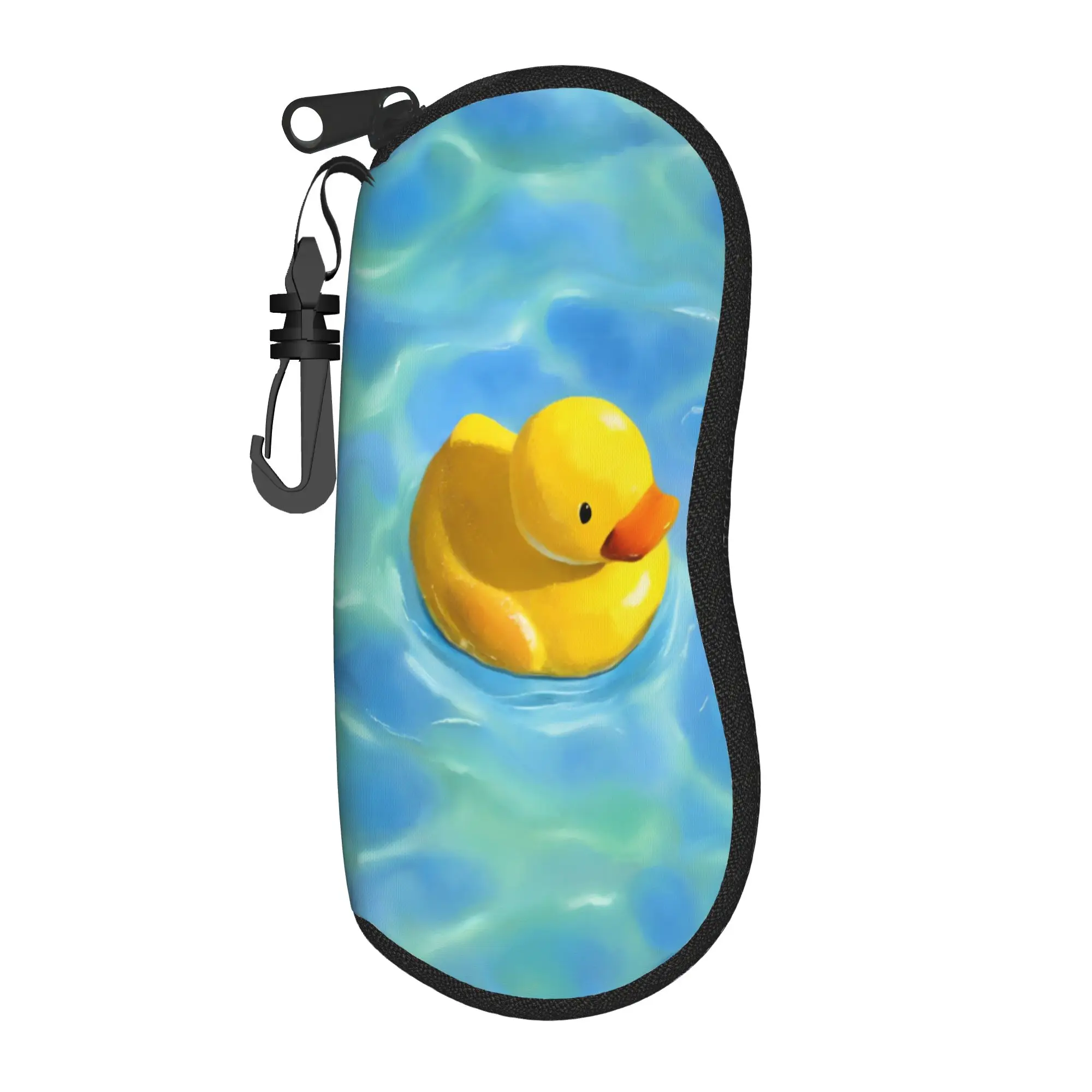 cute yellow duck Merchandise Glasses Case for Women Men Lightweight Zipper  Eyewear Box Protector Eye Contacts Case