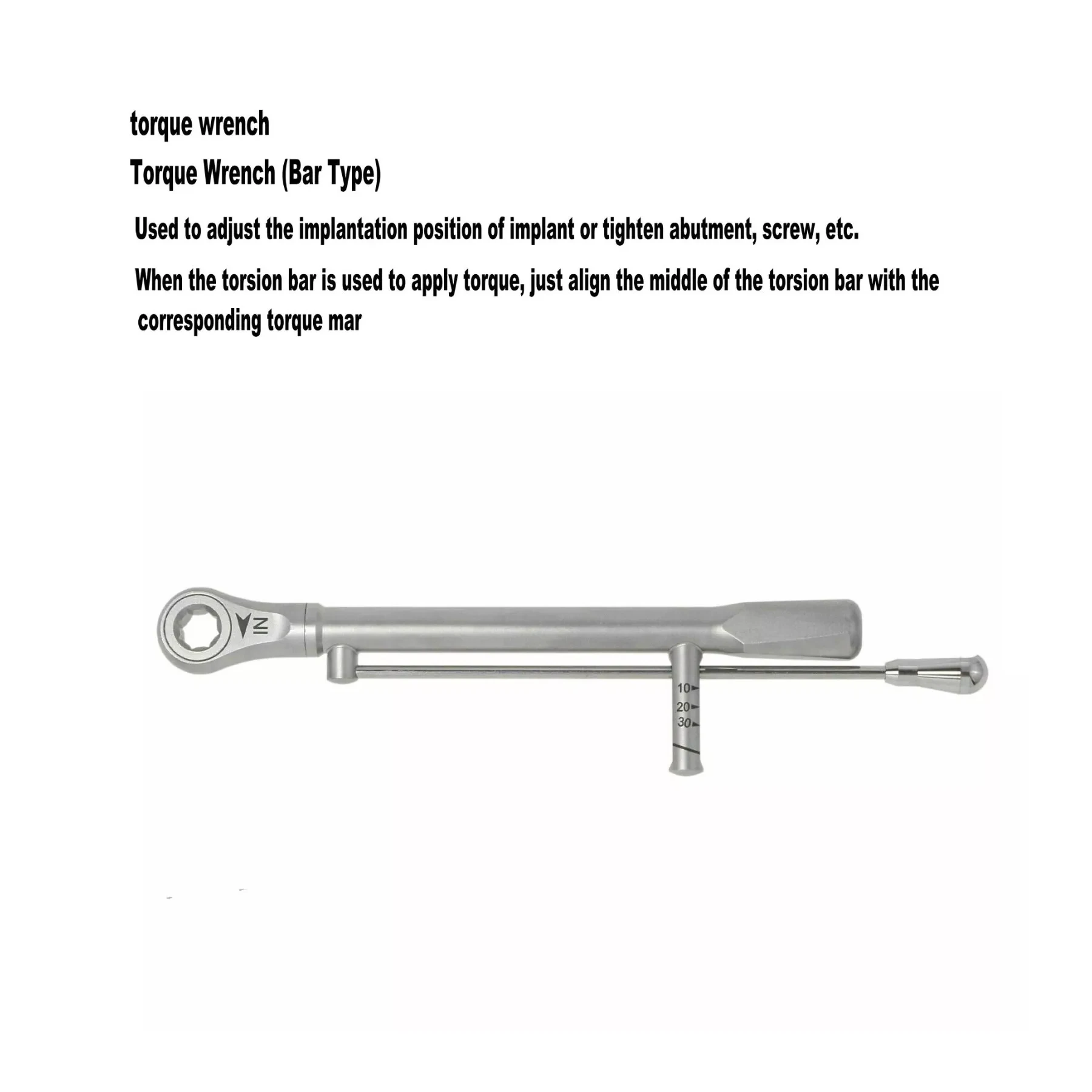 

Implant Torque Wrench Ratchet Prosthetic Surgical Hiossen 10 20 30Ncm Bar Type Tightens Abutments Screws