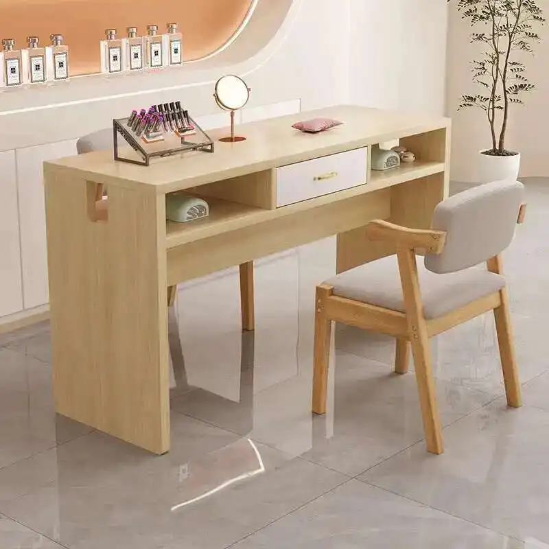 ยาทาเล็บตู้แสดงหรูหราแบบพกพาเล็บตารางเก้าอี้มืออาชีพเฟอร์นิเจอร์พับ Full Beauty Salon ตารางเก้าอี้