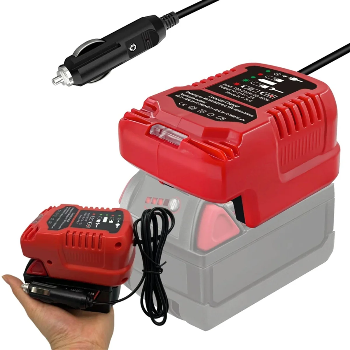 Excellent! Car Charger for Milwaukee 18V M18 Battery Charger Replacement,Portable Mini Quick Charger,Cigarette Lighter Plug