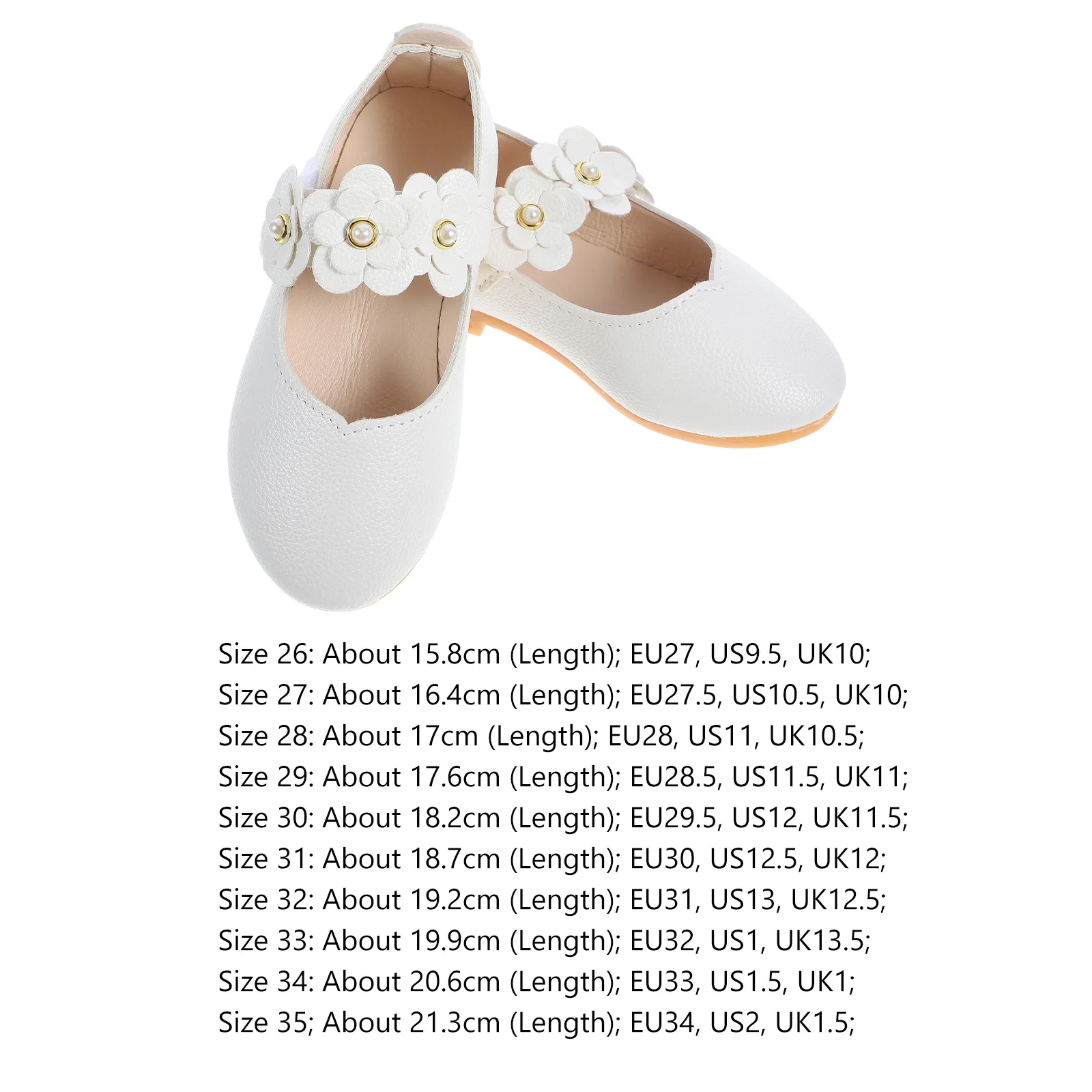 1 زوج الأطفال وحيد الأحذية تصميم أنيق تنفس مادة مريحة منع رائحة القدم الأبيض حجم 26 Eu27 Us95 Uk10