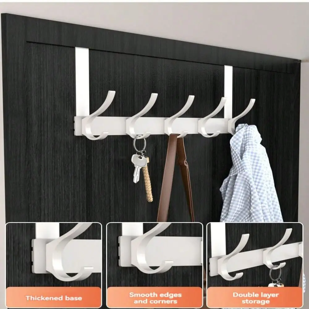 

Over The Door Hanger With Hook, Easy To Install, No Need To Punch Holes Hanging Metal Over The Door Hanger, For Hats, Keys, Hom