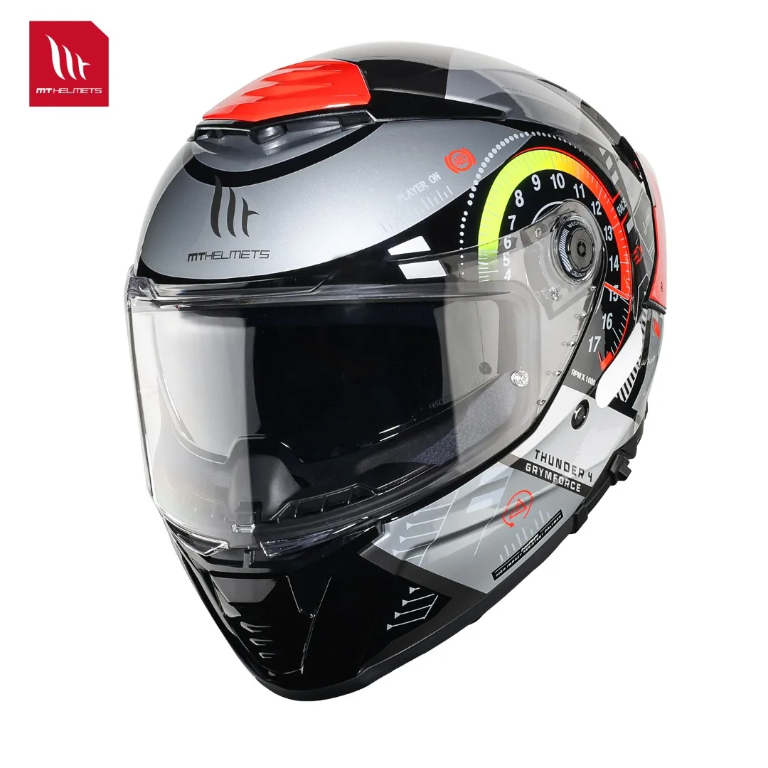 Thunder 4 Sv New Mt Motorcycle Helmets Full Face Big Spoiler Double Visors Motocross Racing Dual D-Ring Buckle Visor Lock S-4Xl