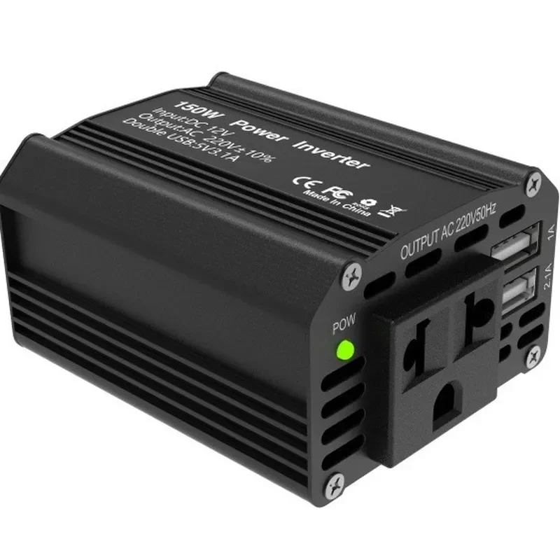 150W DC12V to 110V 220V Car Inverter, Portable Vehicle Power Converter