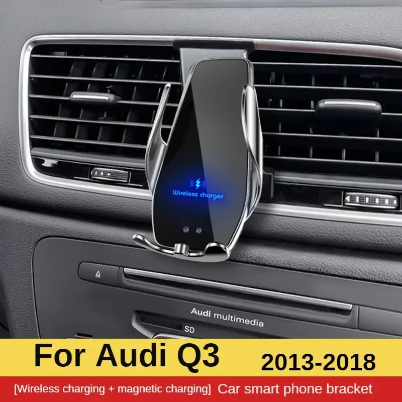 2013-2018 For Audi Q3 Mobile Phone Holder Wireless Charger Car Cell Phones Mount Navigation Bracket Support 360 Rotating