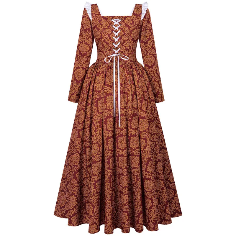 In-stock Italian Renaissance Women's Borgia Renaissance Queen Dress Medieval Long Gown