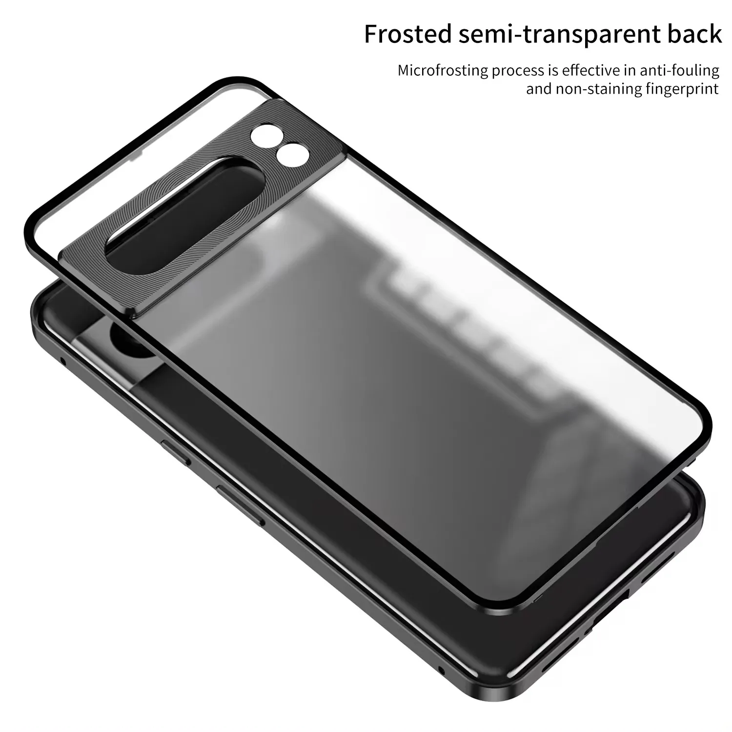 Frosted Backplate Metal Frame Lens Protection Shockproof Cover Funda For Pixel 8 7 A Pro  Luxury Aluminum Alloy Metal Phone Case