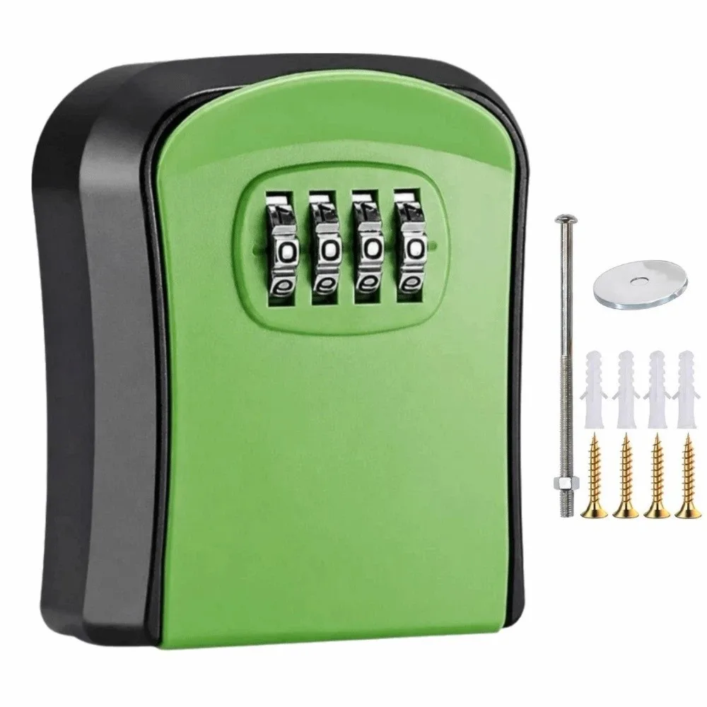 Wall Mounted Password Key Box Sturdy Anti-theft Key Safe Storage 4 Digit Durable Combination Lock Box Rental Property