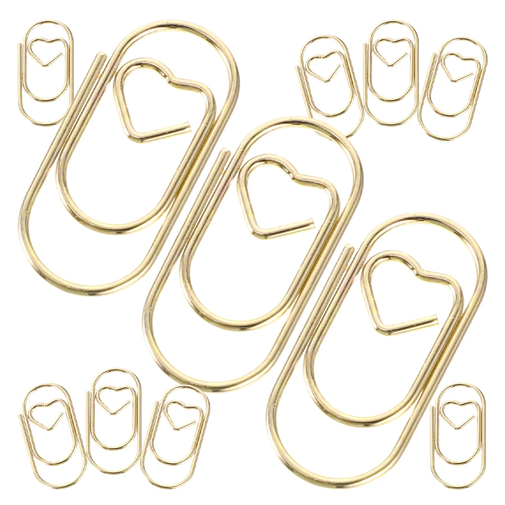 

200pcs Heart Shaped Metal Paper Clips Steel Document Sorting Office Supplies Mini Binder Fasteners Organizers