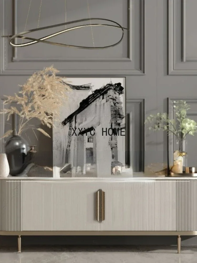 Шкаф для телевизора из массива дерева, постмодернистский джаз, белый мрамор, напольный шкаф для маленькой квартиры, гостиной