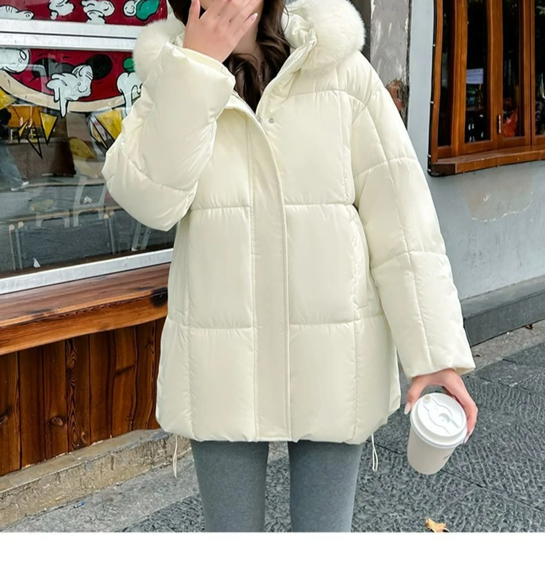 Big Fur Collar Women's Loose Medium and Long Bread 2026 Winter New Thickened Cotton-padded Jacket