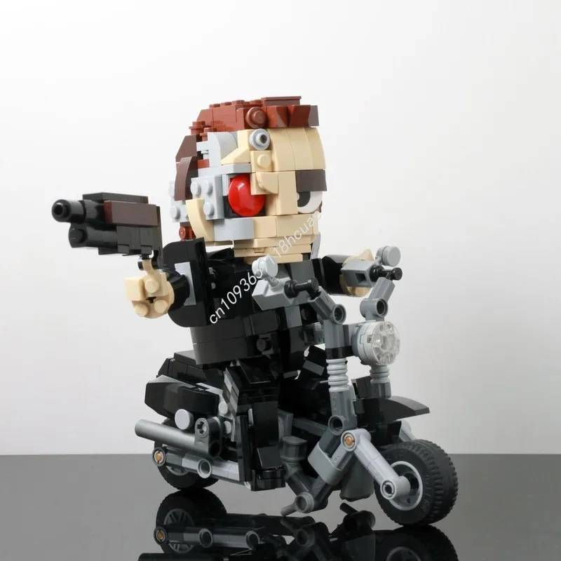 

402 шт. MOC T-800 + велосипед, строительные блоки, кирпичная рождественская игрушка, подарок для детей, игрушка на день рождения для развития терпении и концентрации