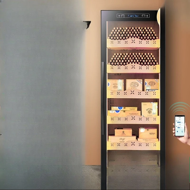 

Cigar cabinet constant temperature and humidity real compressor thermal insulation and moisturizing cabinet cedar wood