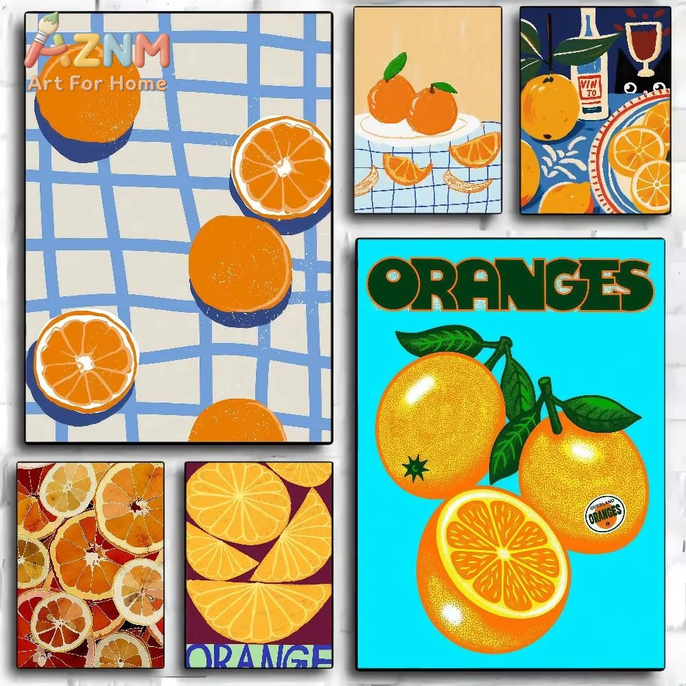 

1pc Juice Orange Tangerine Anime Posters Sticky Whitepaper Room Bar Cafe Kawaii Room Decor