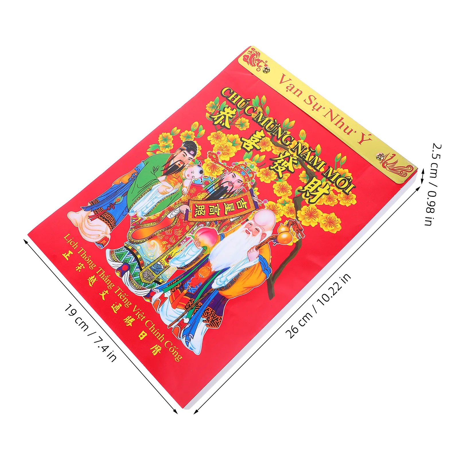 Vietnamese Calendar 2027 Tear-Off 10x7.5'' Traditional Year of The Goat Wall Hanging Calendar Lunar Phases Holidays Planning