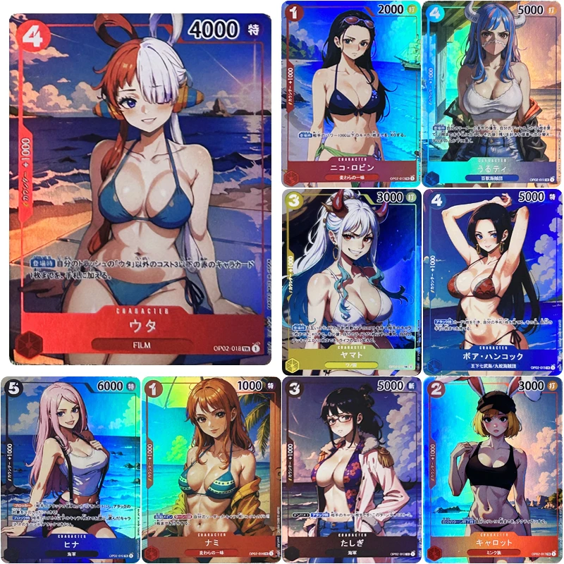 

9pcs/set ONE PIECE Collection card Yamato Nico Robin Anime characters DIY flash card Game card Christmas birthday gift toys