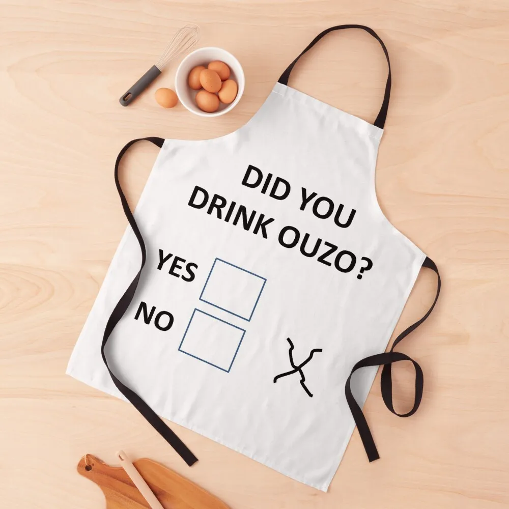 

Drink Ouzo yes-no Apron Chef Accessory Home Cleaning Barista women's kitchens Apron
