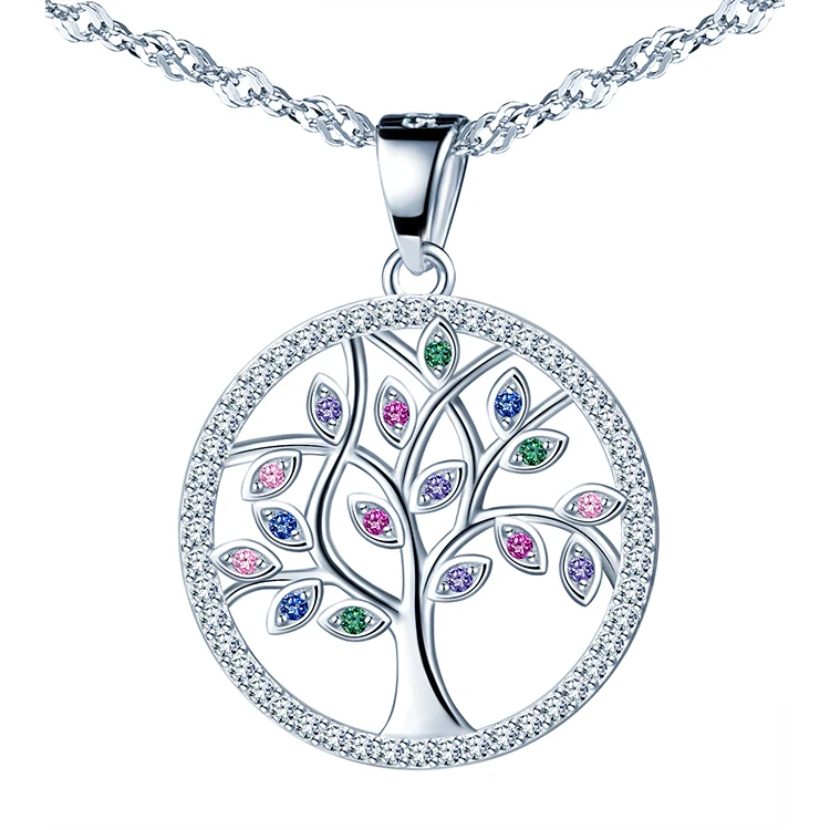 

Drop Shipping Gift for Mom 925 Sterling Silver Tree of Life Pendant Necklace for Women