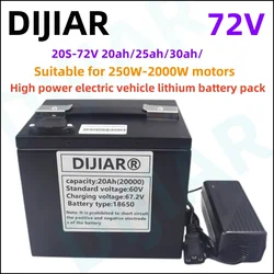 2024 New 72V20Ah25Ah18650 Lithium Battery Pack 250-2000W Powerful Long Range Battery Capacity Comes with a complimentary charger