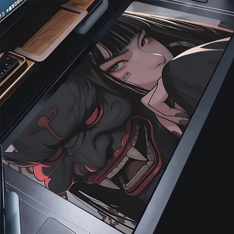 

Mouse Pads Cute Computer Devil Oni Mask Soft Mausepad Laptop Anime Girl Extended Desk Mat Kawaii Cushion Office Accessories Rug