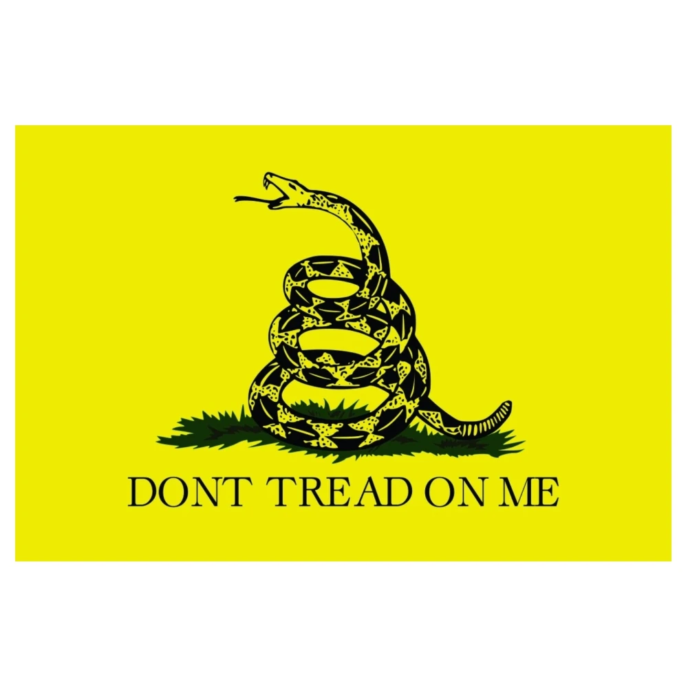 Don't Tread on Me Gadsden Flag Vivid Color Yellow Double Stitched Tea Party Flag Banners with Brass Grommets Festival Home Decor