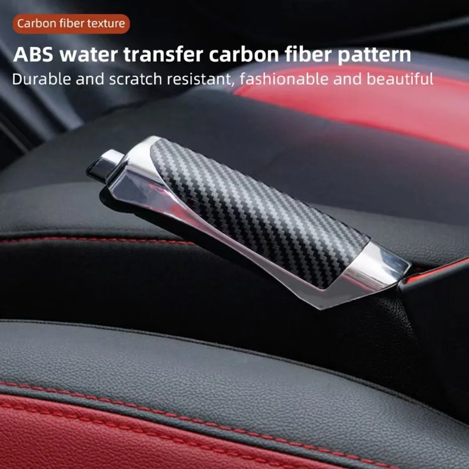 Universelle Auto-Handbremsengriffe Handbremsenabdeckung Schutzabdeckung Kohlefaser Feststellbremsen-Dekoration Zubehör Shelnterior – Detail 5