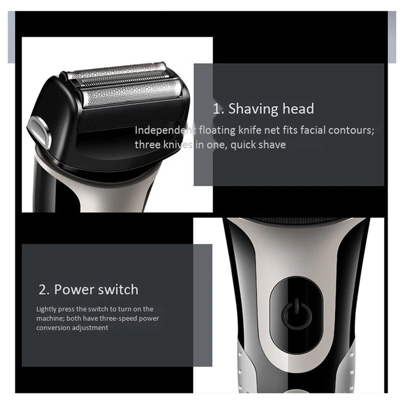 Promotion!Reciprocating Shaver USB Charging Hair Cutting Machine Men Beard Trimmer