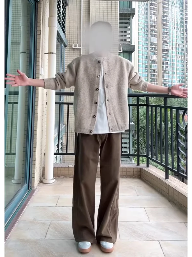 

Мужской открытый кардиган Cleanfit, повседневный ленивый свитер, универсальный осенне-зимний вязаный топ, мягкий свободный крой, модный трикотаж