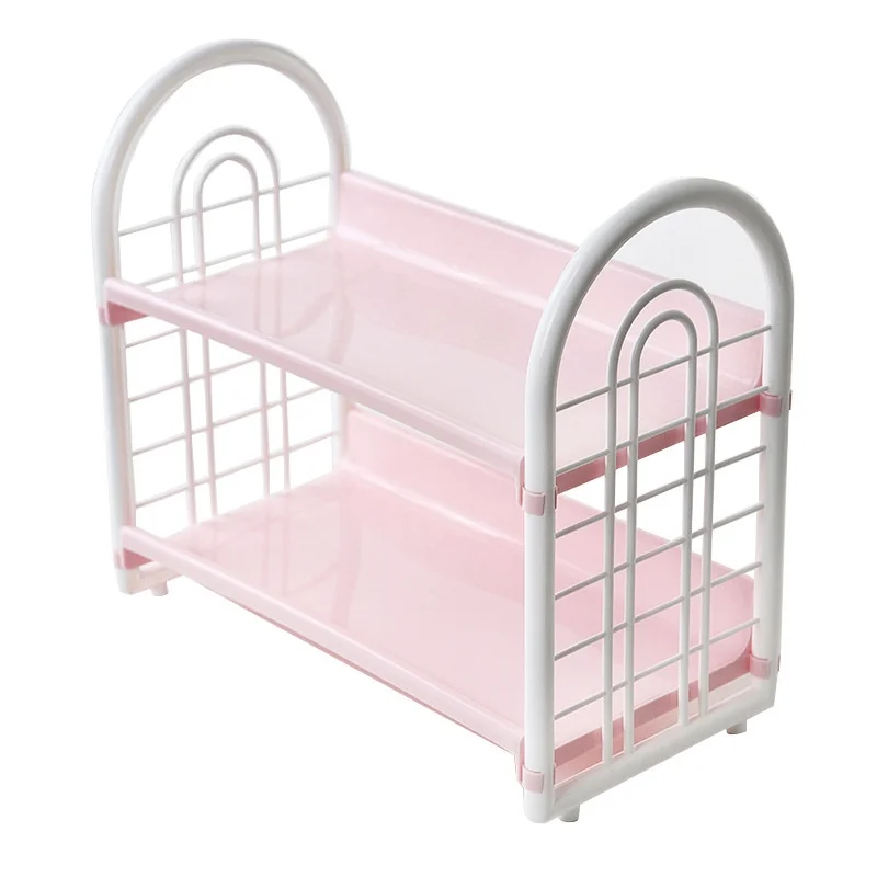 2-Layer Simple desktop Storage Rack for Household Use, Suitable for Storing Cosmetics and Miscellaneous Items in Dormitories