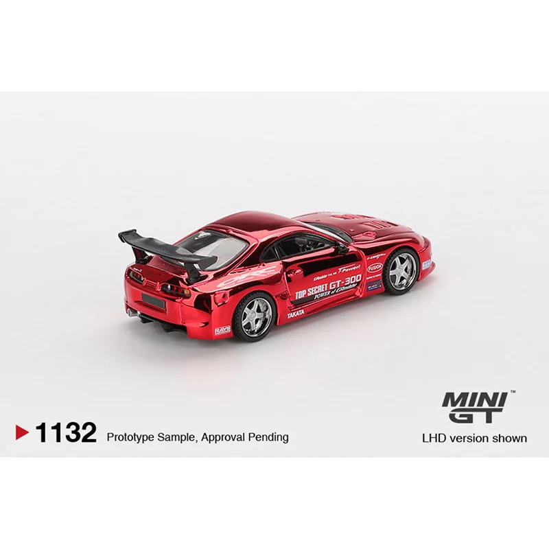 PreSale MINIGT 1132 1:64 Toyota Supra A80 Top Secret GT300 Top Secret Red Chrome Diecast Model Collection Toys